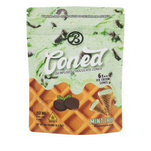 Coned Mint Chip 25mg Delta-9 THC Edibles | 150mg | Baked Bags